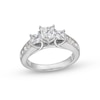 Thumbnail Image 0 of 1.95 CT. T.W. Princess-Cut Diamond Past Present Future® Engagement Ring in 14K White Gold