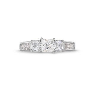 1.95 CT. T.W. Princess-Cut Diamond Past Present Future® Engagement Ring in 14K White Gold