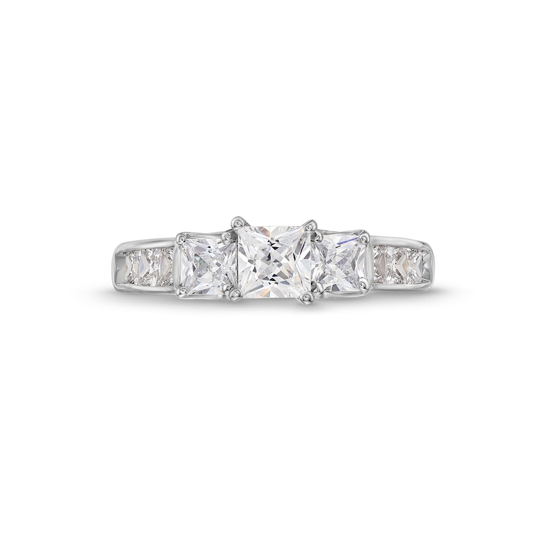 1.95 CT. T.W. Princess-Cut Diamond Past Present Future® Engagement Ring in 14K White Gold