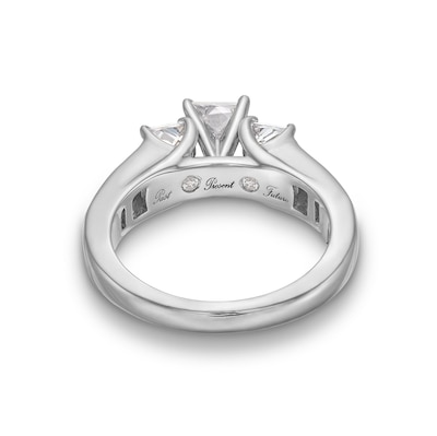 1.95 CT. T.W. Princess-Cut Diamond Past Present Future® Engagement Ring in 14K White Gold