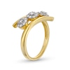 Thumbnail Image 2 of 0.50 CT. T.W. Multi-Diamond Three Stone Bypass Open Shank Ring in 10K Gold