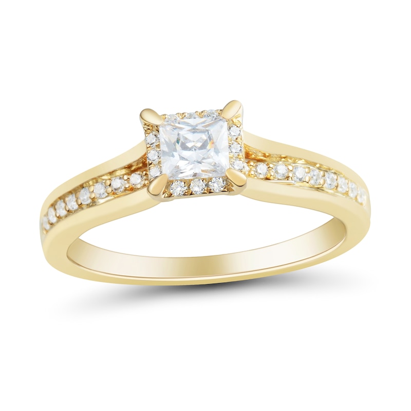 0.45 CT. T.W. Princess-Cut Diamond Frame Engagement Ring in 14K Gold|Peoples Jewellers