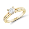 Thumbnail Image 1 of 0.45 CT. T.W. Princess-Cut Diamond Frame Engagement Ring in 14K Gold