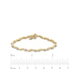 Thumbnail Image 3 of 0.15 CT. T.W. Diamond Wave Link Alternating Bracelet in 10K Gold