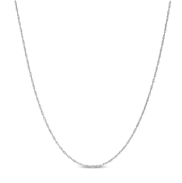 1.0mm Singapore Chain Necklace in Solid 10K White Gold - 16&quot;