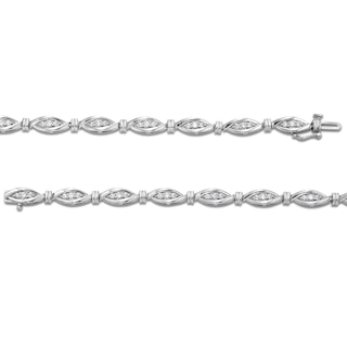 1.00 CT. T.W. Diamond Marquise Link Bracelet in Sterling Silver