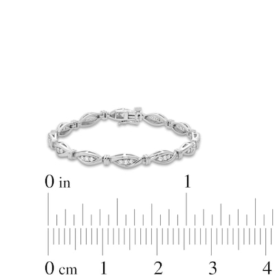 1.00 CT. T.W. Diamond Marquise Link Bracelet in Sterling Silver