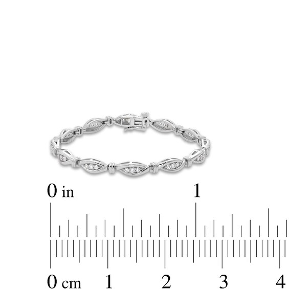 1.00 CT. T.W. Diamond Marquise Link Bracelet in Sterling Silver