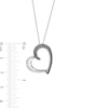 0.50 CT. T.W. Black and White Diamond Tilted Heart Pendant in Sterling Silver