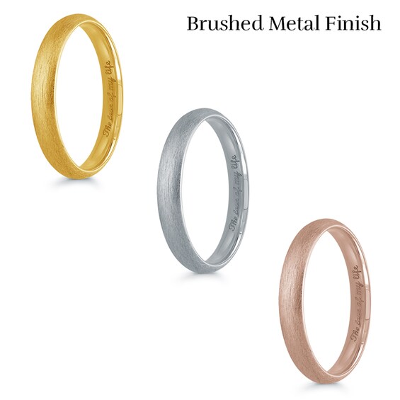 3.0mm Engravable Dome Confort-Fit Wedding Band in 14K Rose Gold (1 Finish and Line)