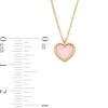 6.0mm Heart-Shaped Pink and White Mother-of-Pearl Frame Reversible Pendant in 14K Gold