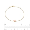 6.0mm Heart-Shaped Pink and White Mother-of-Pearl Frame Reversible Bracelet in 14K Gold - 7.25"