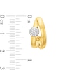 Thumbnail Image 1 of Italian Gold 0.18 CT. T.W. Diamond Double Loop J- Hoop Earrings in 18K Gold