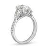 2.75 CT. T.W. Certified Oval and Trillion-Cut Lab-Created Diamond Engagement Ring in 14K White Gold (F/VS2)