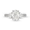 2.75 CT. T.W. Certified Oval and Trillion-Cut Lab-Created Diamond Engagement Ring in 14K White Gold (F/VS2)