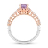 Thumbnail Image 2 of Enchanted Disney Rapunzel Oval Light Purple Amethyst and 0.37 CT. T.W. Diamond Engagement Ring in 14K Two-Tone Gold
