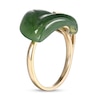 Thumbnail Image 1 of Jade Leaf Ring in 14K Gold - Size 7