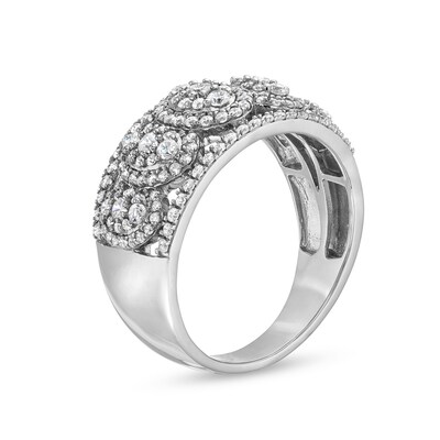 1.00 CT. T.W. Multi-Diamond Marquise Frame Ring in 10K White Gold