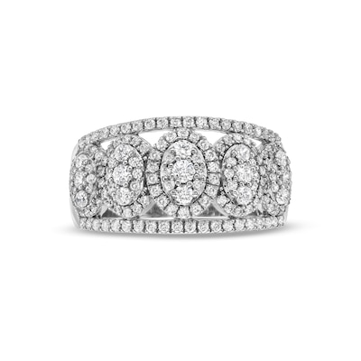 1.00 CT. T.W. Multi-Diamond Marquise Frame Ring in 10K White Gold