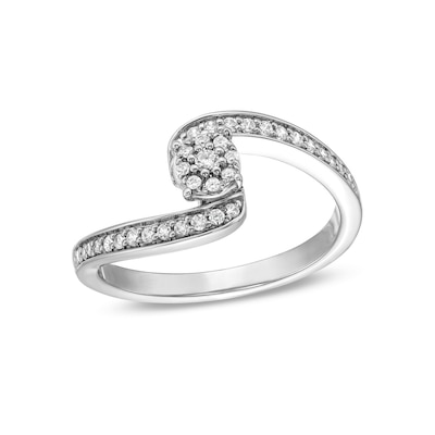 0.20 CT. T.W. Diamond Bypass Promise Ring in Sterling Silver