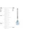 Pear-Shaped Aquamarine and White Lab-Created Sapphire Drop Earrings in Sterling Silver