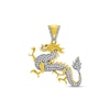 Thumbnail Image 0 of Lab-Created Ruby and 0.25 CT. T.W. Diamond Dragon Necklace Charm in 10K Gold