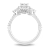Thumbnail Image 2 of Enchanted Disney Cinderella 0.95 CT. T.W. Quad Princess-Cut Diamond Frame Engagement Ring in 14K White Gold - Size 7