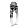 Thumbnail Image 1 of Enchanted Disney Villains Ursula Black Tahitian Cultured Pearl and Black Diamond Engagement Ring in 14K White Gold