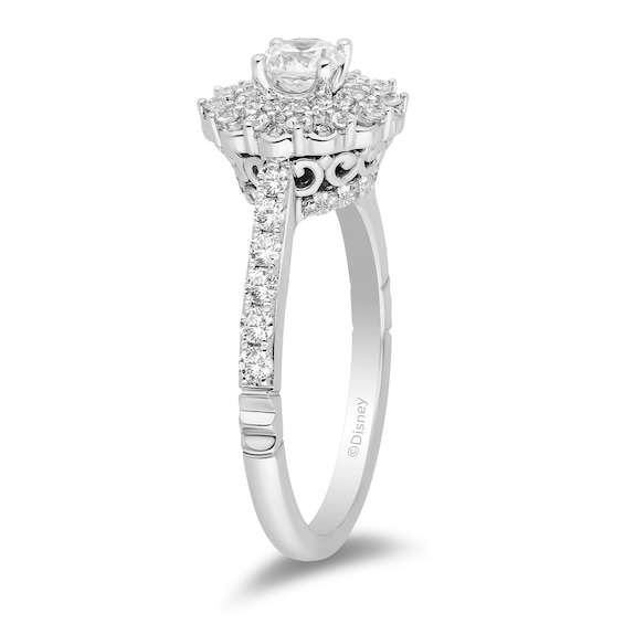 Enchanted Disney Majestic Princess 0.95 CT. T.W. Diamond Engagement Ring in 14K White Gold - Size 7