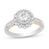 Thumbnail Image 0 of Enchanted Disney 0.95 CT. T.W. Diamond Engagement Ring in 14K Two Tone Gold - Size 7
