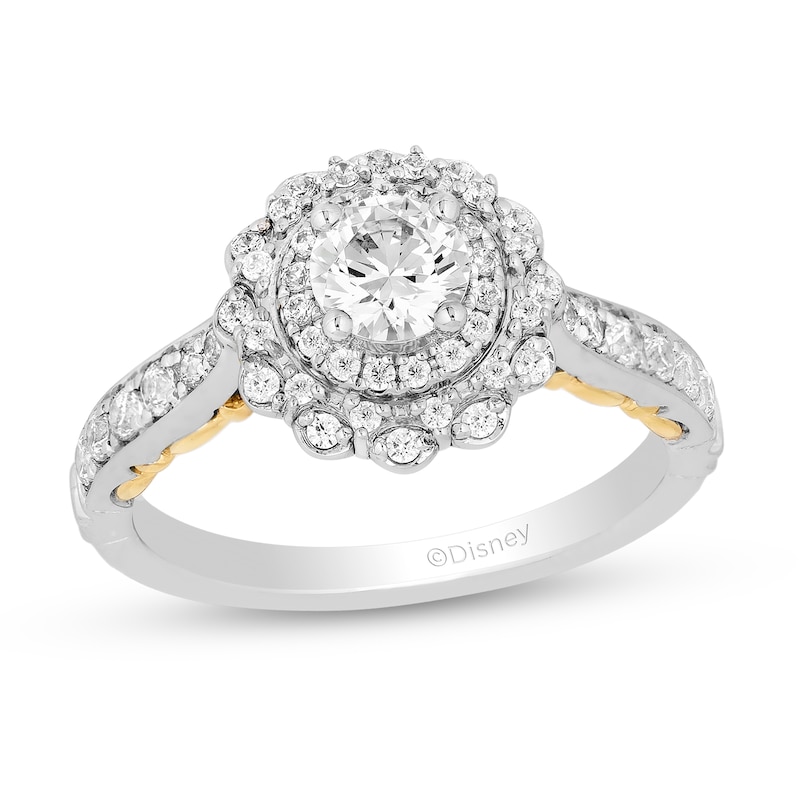 Enchanted Disney 0.95 CT. T.W. Diamond Engagement Ring in 14K Two Tone Gold - Size 7|Peoples Jewellers