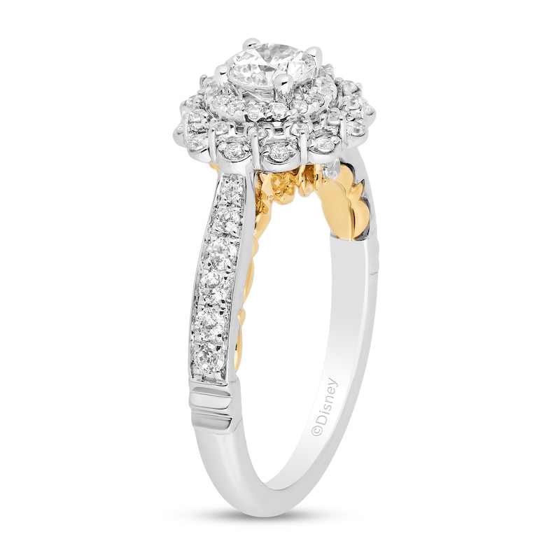 Enchanted Disney 0.95 CT. T.W. Diamond Engagement Ring in 14K Two Tone Gold - Size 7|Peoples Jewellers