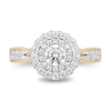 Enchanted Disney 1.23 CT. T.W. Diamond Scalloped Frame Engagement Ring in 14K Two Tone Gold - Size 7