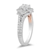 Thumbnail Image 1 of Enchanted Disney 1.23 CT. T.W. Diamond Flower Ring in 14K White Gold - Size 7