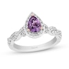 Thumbnail Image 0 of Enchanted Disney 0.45 CT. T.W. Diamond and Amethyst Engagement Ring in 14K Two Tone Gold - Size 7