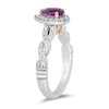 Thumbnail Image 1 of Enchanted Disney 0.45 CT. T.W. Diamond and Amethyst Engagement Ring in 14K Two Tone Gold - Size 7