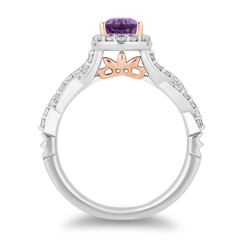 Enchanted Disney 0.45 CT. T.W. Diamond and Amethyst Engagement Ring in 14K Two Tone Gold - Size 7|Peoples Jewellers