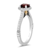 Enchanted Disney Villains 0.37 CT. T.W. Diamond and Garnet Engagement  Ring in 14K White Gold - Size 7