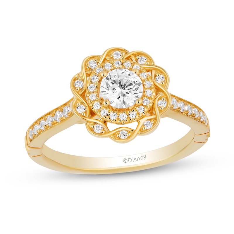Enchanted Disney 0.69 CT. T.W. Diamond Scalloped Frame Engagement Ring in 14K Gold - Size 7|Peoples Jewellers