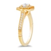 Thumbnail Image 1 of Enchanted Disney 0.69 CT. T.W. Diamond Scalloped Frame Engagement Ring in 14K Gold - Size 7