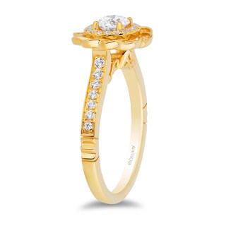 Enchanted Disney 0.69 CT. T.W. Diamond Scalloped Frame Engagement Ring in 14K Gold - Size 7