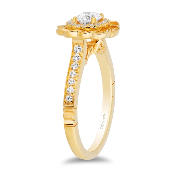 Enchanted Disney 0.69 CT. T.W. Diamond Scalloped Frame Engagement Ring in 14K Gold - Size 7