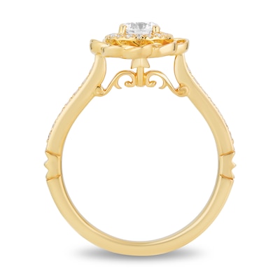 Enchanted Disney 0.69 CT. T.W. Diamond Scalloped Frame Engagement Ring in 14K Gold - Size 7