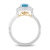 Enchanted Disney 0.45 CT. T.W. Diamond and Swiss Blue Topaz Frame Ring in 14K White Gold - Size 7