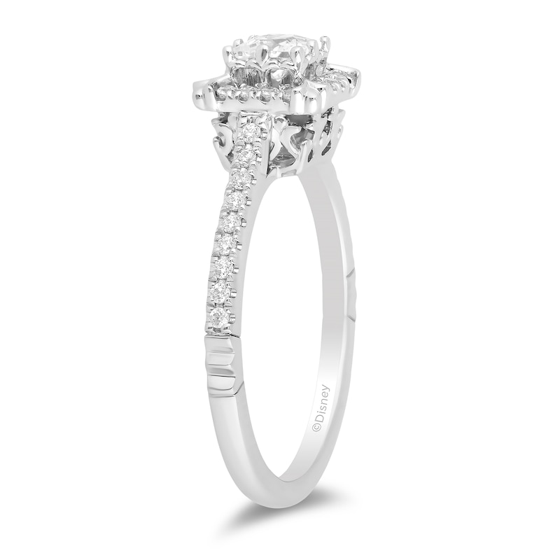 Enchanted Disney Majestic Princess 0.69 CT. T.W. Princess-Cut Diamond Frame Engagement Ring in 14K White Gold - Size 7
