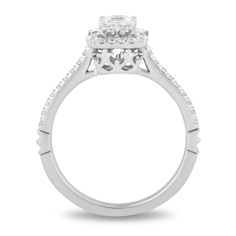 Enchanted Disney Majestic Princess 0.69 CT. T.W. Princess-Cut Diamond Frame Engagement Ring in 14K White Gold - Size 7