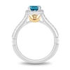 Enchanted Disney 0.29 CT. T.W. Diamond and Swiss Blue Topaz Engagement Ring in 14K Two Tone Gold - Size 7