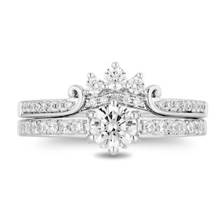 Enchanted Disney Majestic Princess 0.95 CT. T.W. Diamond Bridal Set in 14K White Gold