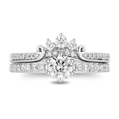 Enchanted Disney Majestic Princess 0.95 CT. T.W. Diamond Bridal Set in 14K White Gold