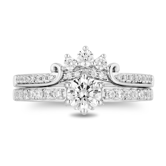 Enchanted Disney Majestic Princess 0.95 CT. T.W. Diamond Bridal Set in 14K White Gold